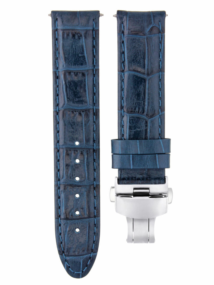 24MM LEATHER WATCH STRAP BAND CLASP FOR 44MM PANERAI GMT LUMINOR RADIOMIR BLUE