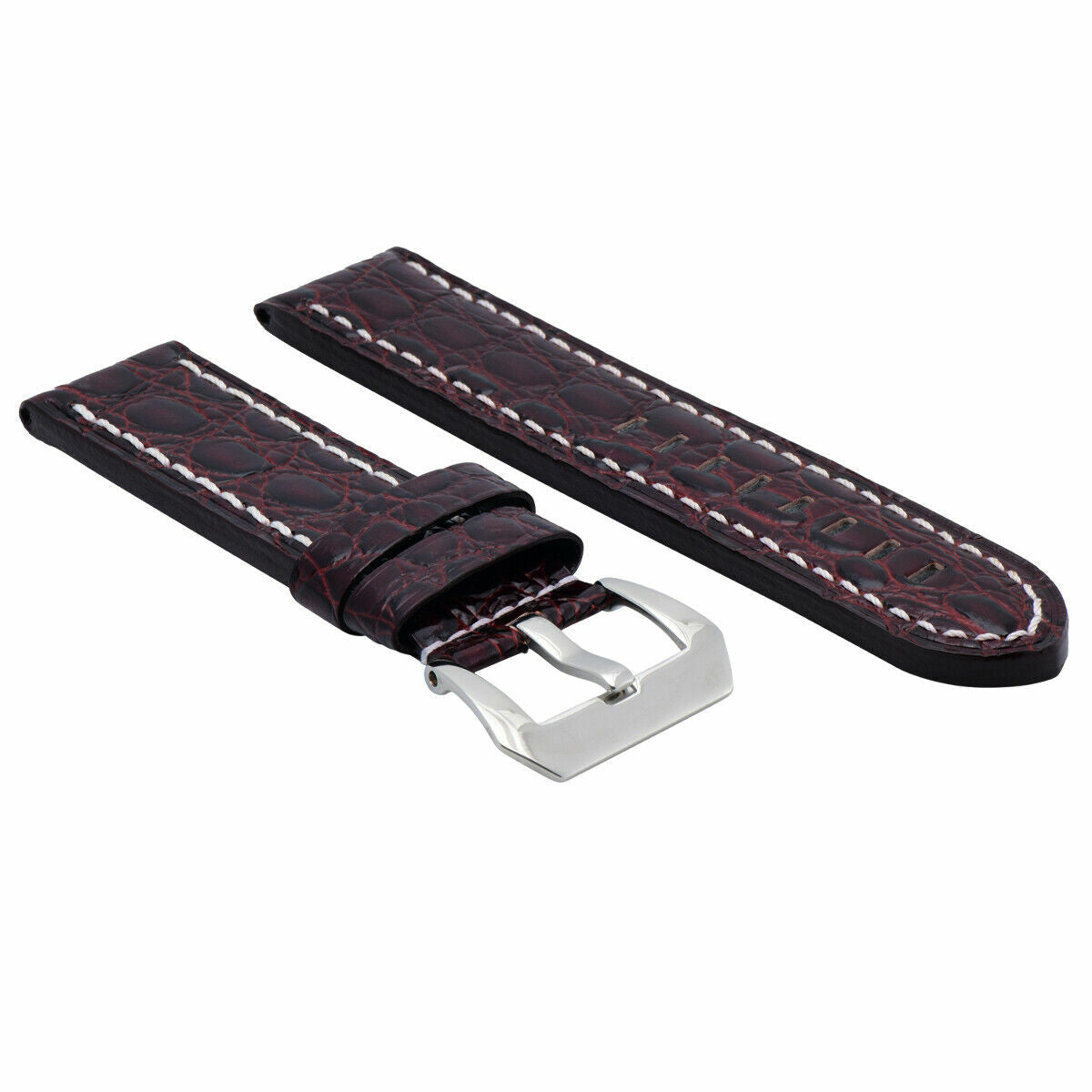 BIG 24MM PAM LEATHER BAND STRAP FOR 44MM PANERAI GMT D/BROWN WS BRUSH BUCKLE