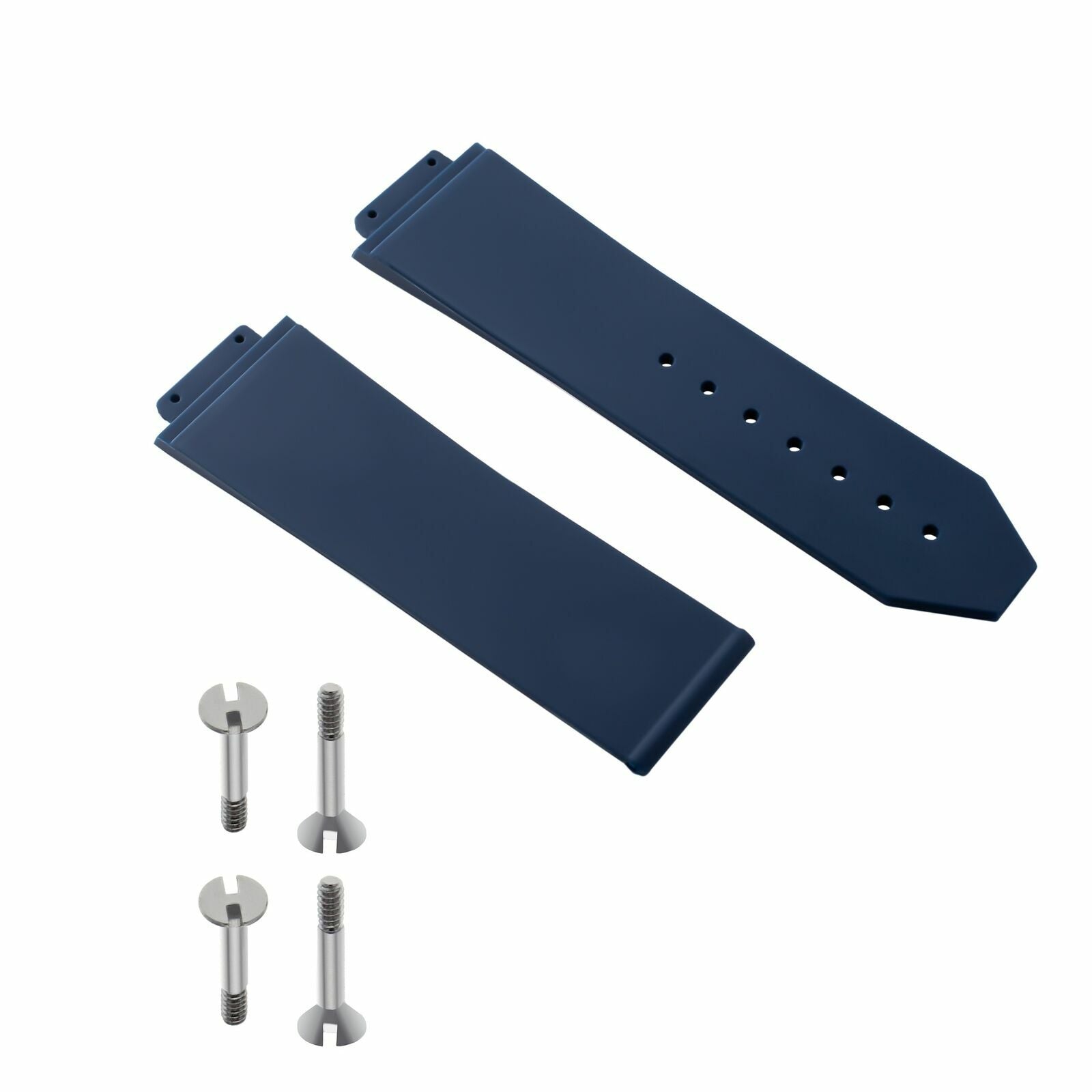 24MM RUBBER WATCH BAND STRAP FOR HUBLOT 44-45MM H BIG BANG WATCH + 4 SCREW BLUE