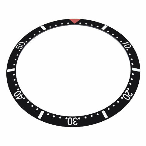 BEZEL INSERT FOR ROLEX SUBMARINER  37.5MM X 30MM WITH RED TRIANGLE TOP QUALITY