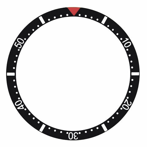 BEZEL INSERT FOR ROLEX SUBMARINER  37.5MM X 30MM WITH RED TRIANGLE TOP QUALITY