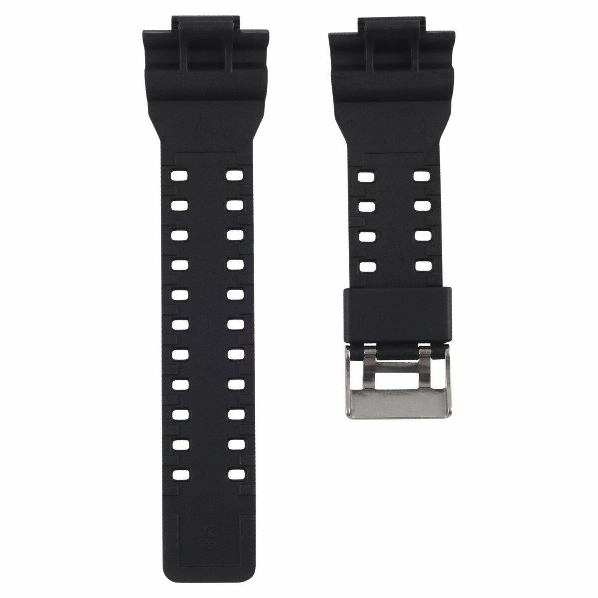 29/18MM RUBBER WATCH BAND STRAP FOR CASIO G SHOCK GA110 GA120 GA200 WATCHES, Black, front view