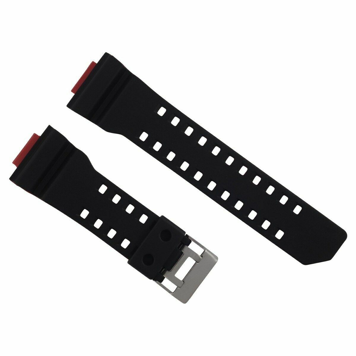 RUBBER WATCH BAND STRAP FOR CASIO G SHOCK GA-110 GA-120 GA-200 BLACK - RED