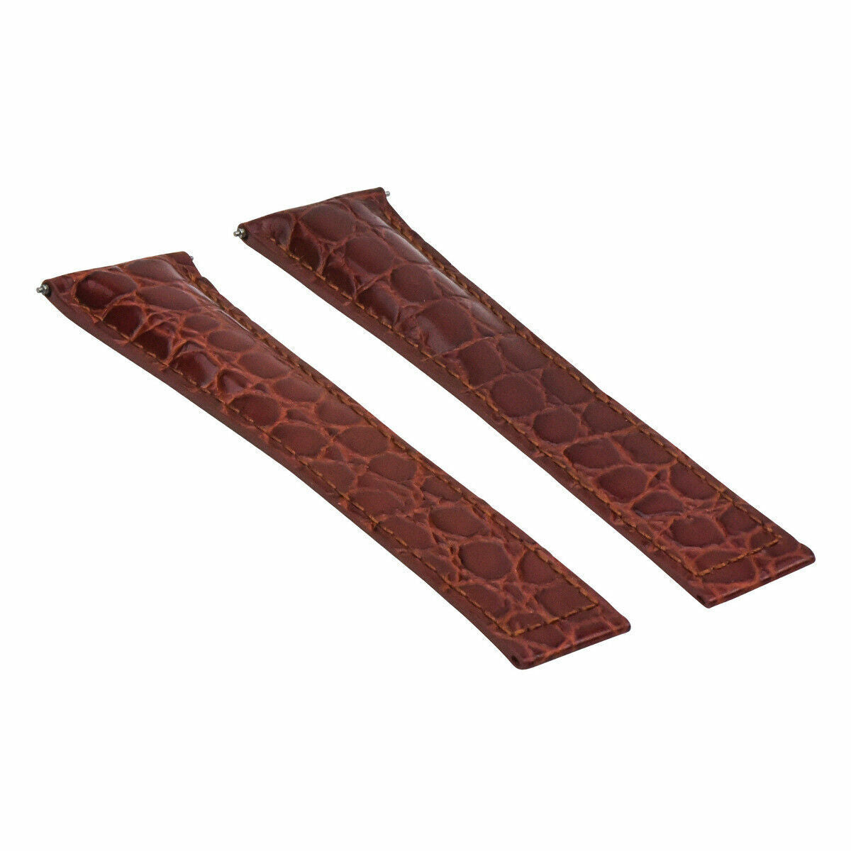 24MM GENUINE LEATHER STRAP ALLIGATOR GRAIN BAND FOR MAURICE LACROIX TAN/BURGANDY