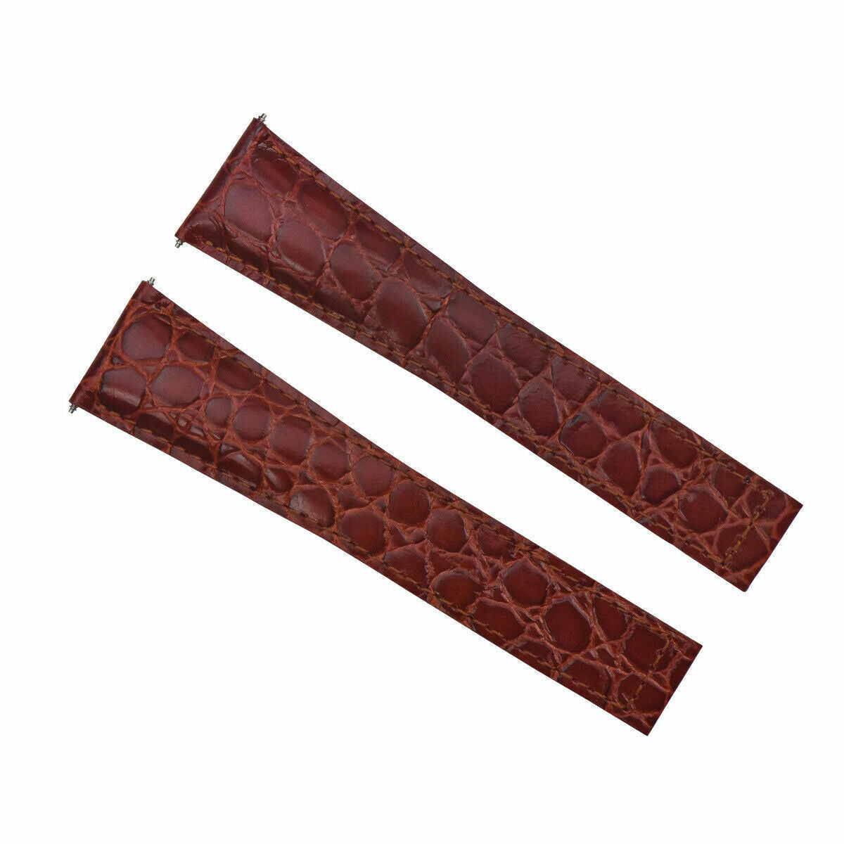 24MM GENUINE LEATHER STRAP ALLIGATOR GRAIN BAND FOR MAURICE LACROIX TAN/BURGANDY