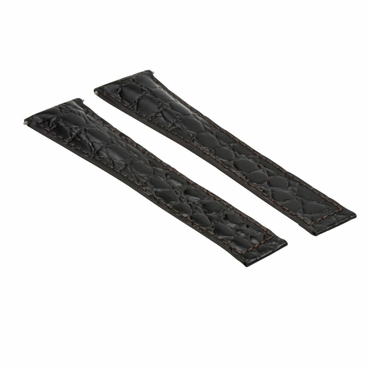 24MM GENUINE LEATHER STRAP ALLIGATOR GRAIN BAND FOR MAURICE LACROIX WATCH BROWN