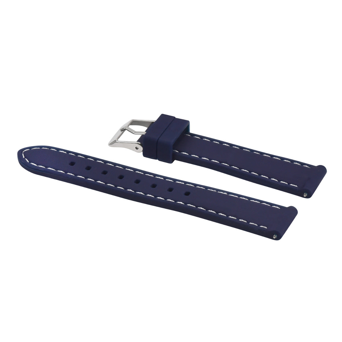 18MM RUBBER DIVER WATCH BAND STRAP FOR TAG HEUER FORMULA F1 WATCH BLUE WHITE ST