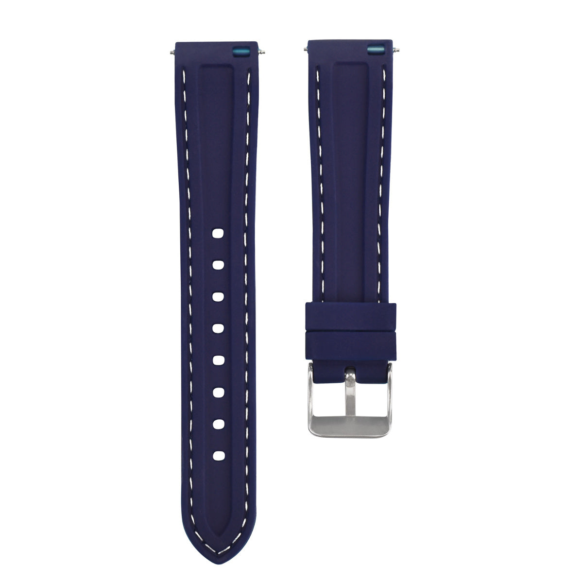 18MM RUBBER DIVER WATCH BAND STRAP FOR TAG HEUER FORMULA F1 WATCH BLUE WHITE ST