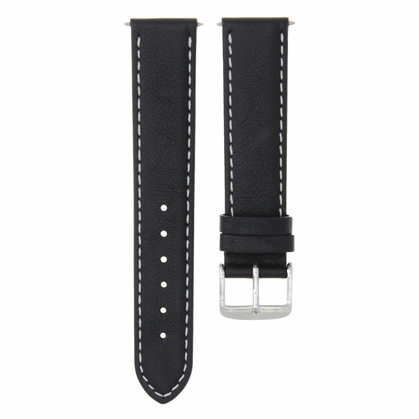 18MM LEATHER SMOOTH  STRAP BAND FOR MOVADO QUARTZ 3600161 WATCH BUCKLE BLACK WS