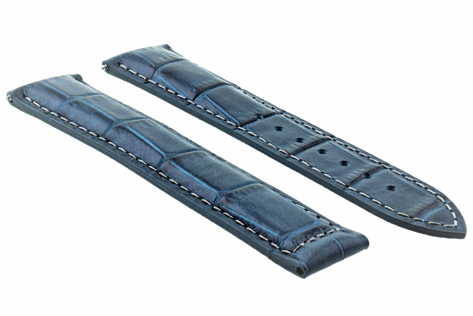 18/16MM LEATHER WATCH STRAP BAND FOR OMEGA SEAMASTER SPEEDMASTER MOON WATCH BLUE