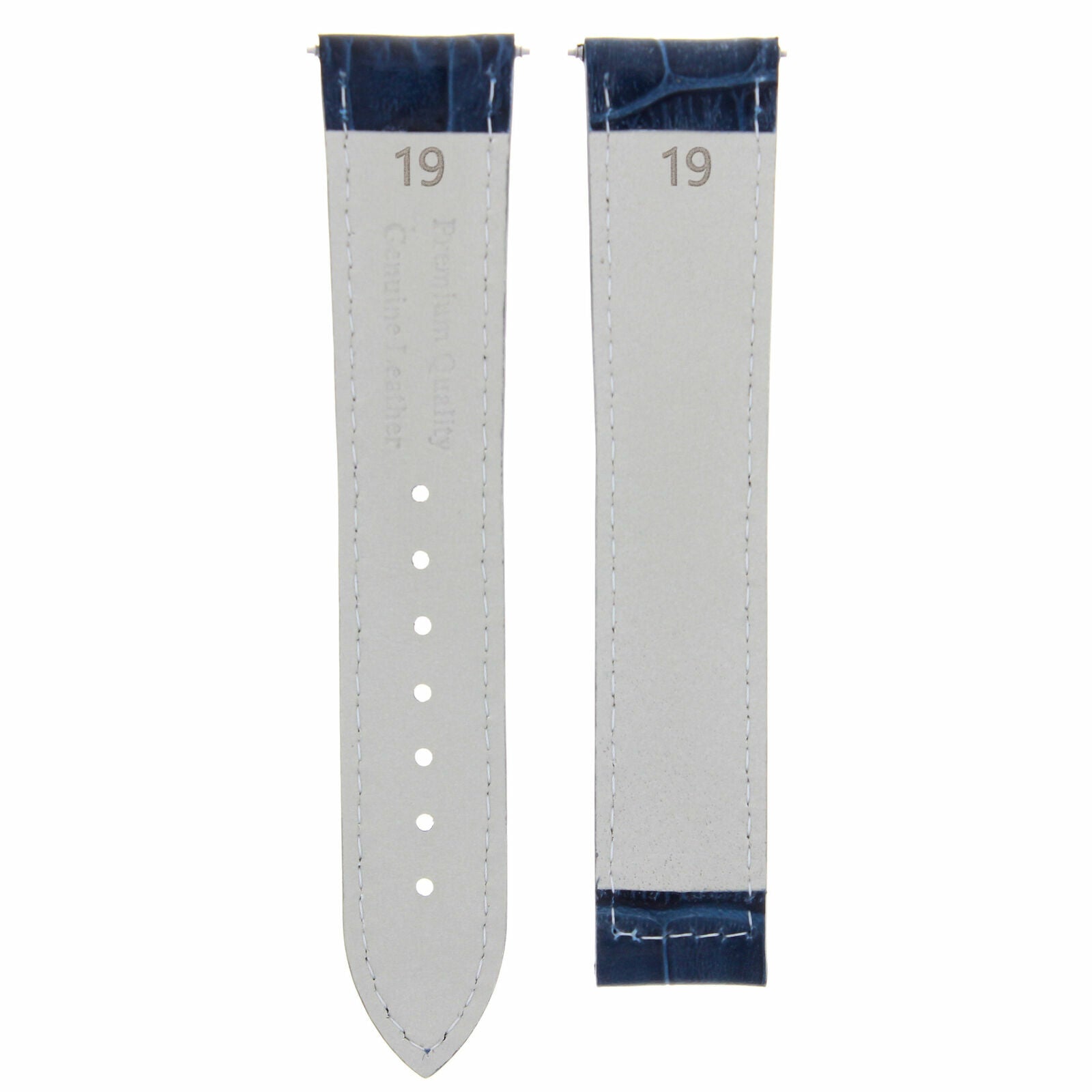 19/16MM LEATHER WATCH STRAP BAND FOR OMEGA SPEEDMASTER MOON SEAMASTER BLUE OS
