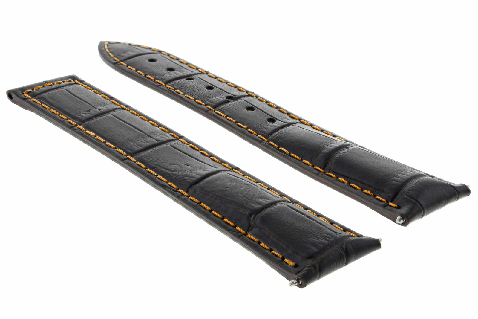 22MM LEATHER WATCH STRAP BAND FOR 45.5MM OMEGA SEAMASTER PLANET OCEAN D.BROWN OS