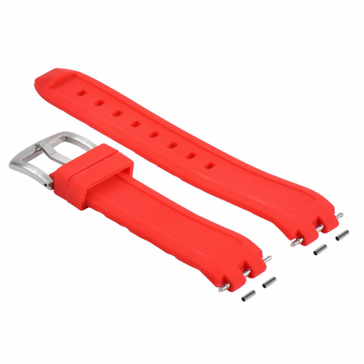 SILICONE RUBBER DIVER WATCH STRAP BAND FOR PEBBLE WATCH  STEEL SILVER BUCKLE