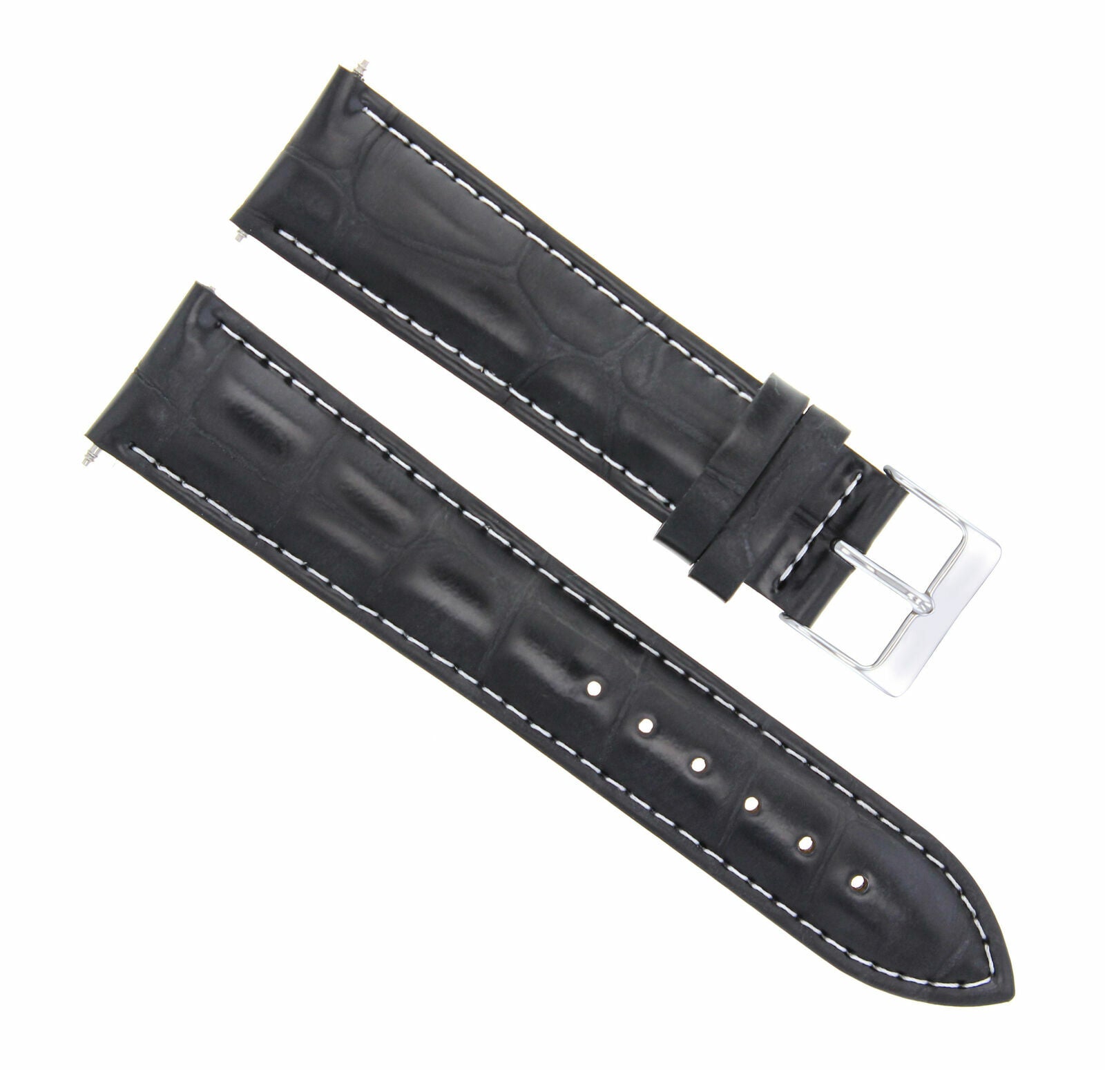 19MM/16MM LEATHER WATCH BAND STRAP FOR BREGUET WATCH BUCKLE CLASP BLACK WHITE ST