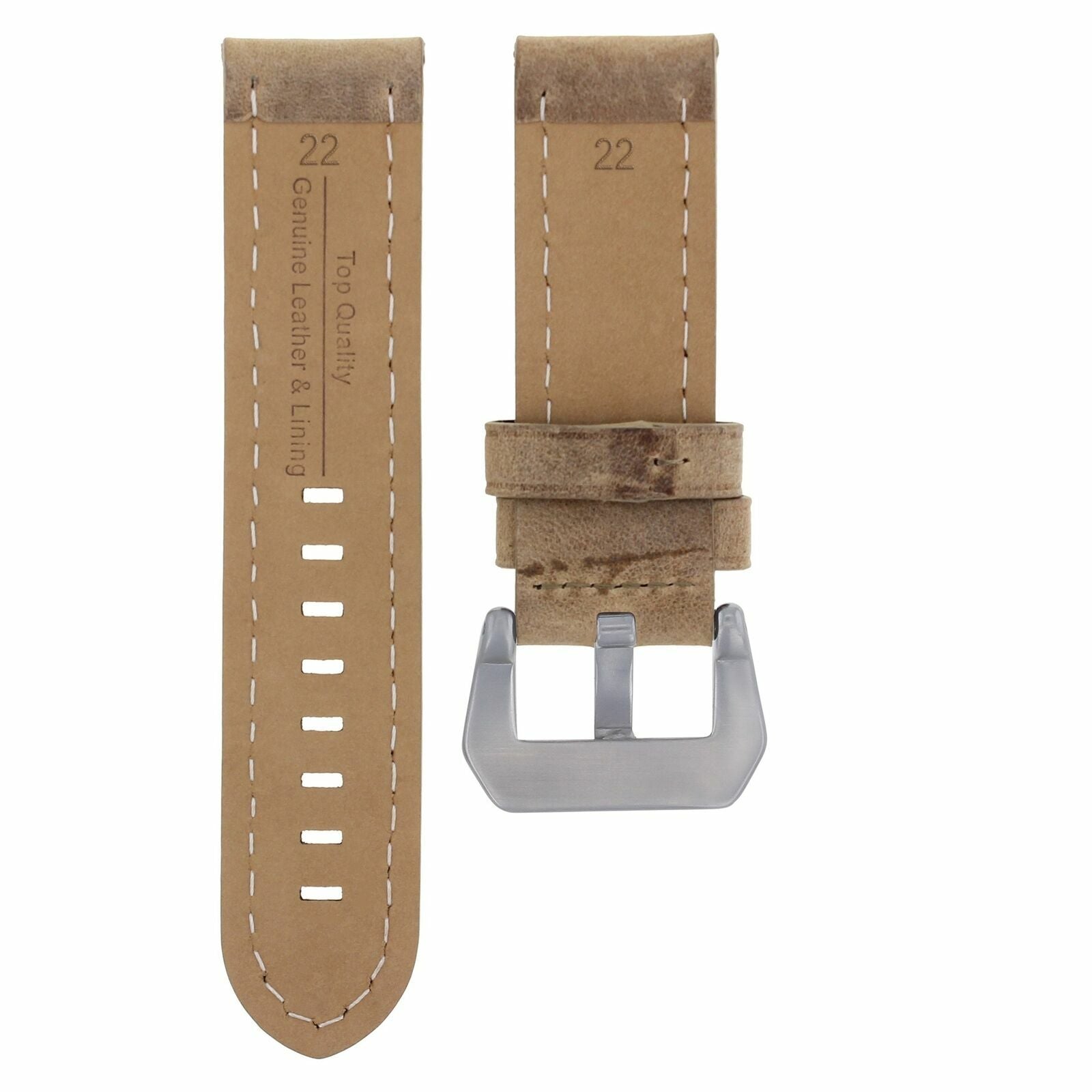 22MM LEATHER STRAP WATCH BAND FOR BREITLING NAVITIMER CHRONOMAT SAND ORANGE STIT