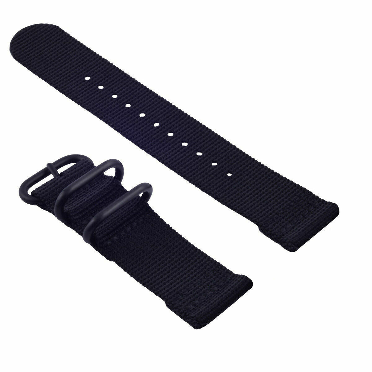 NEW FOR SUUNTO CORE NYLON STRAP DIVER WATCH BAND LUGS BLACK PVD 3 RINGS