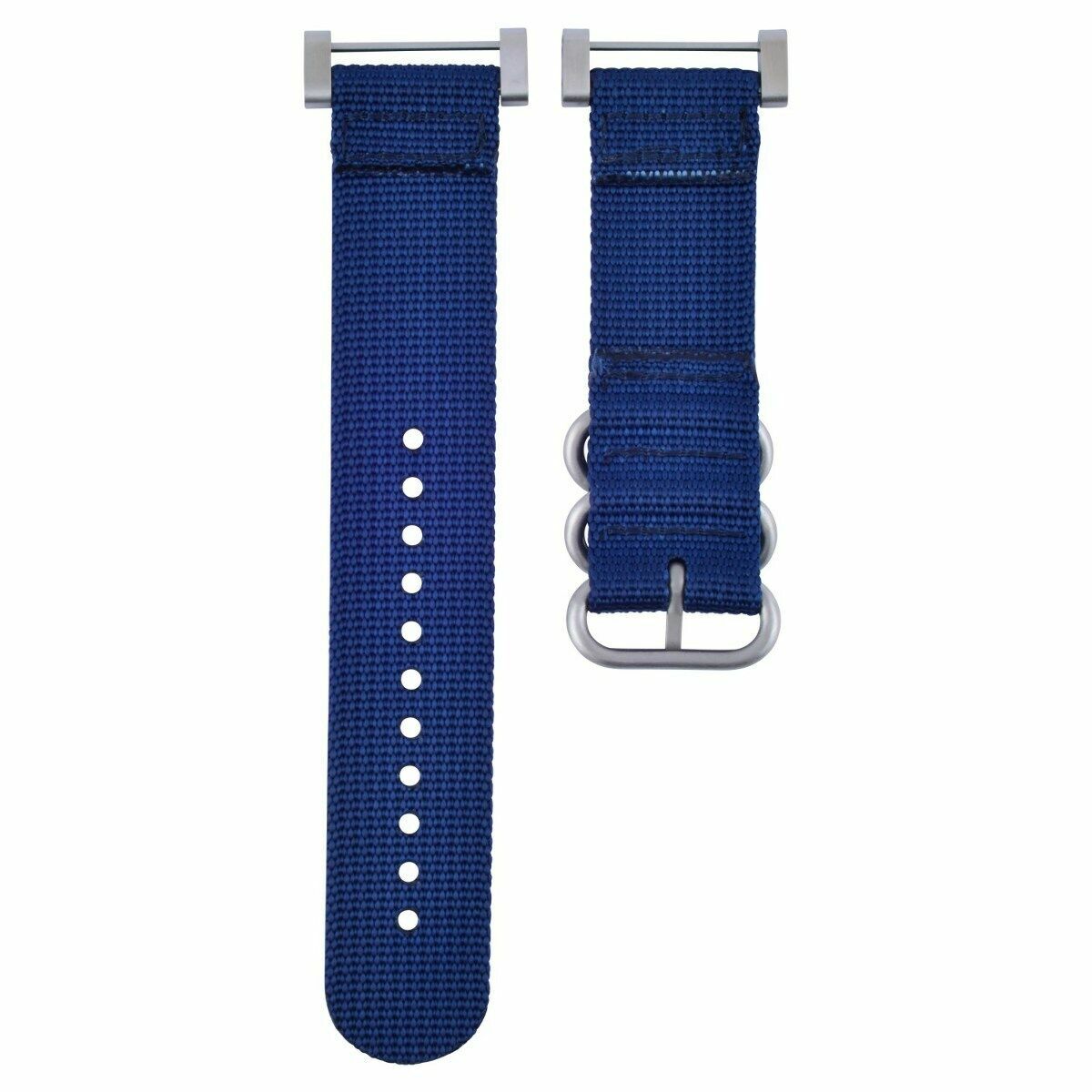 NEW FOR SUUNTO CORE NYLON WATCH DIVER WATCH BAND LUGS ADAPTER SET STEEL RINGS BLUE