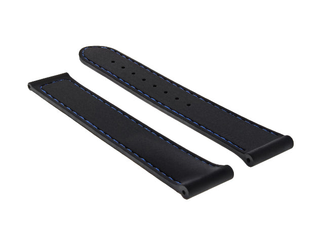 20mm Rubber Watch Band Strap Clasp for Omega Seamaster Planet Ocean Black