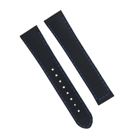 20mm Rubber Watch Band Strap Clasp for Omega Seamaster Planet Ocean Black