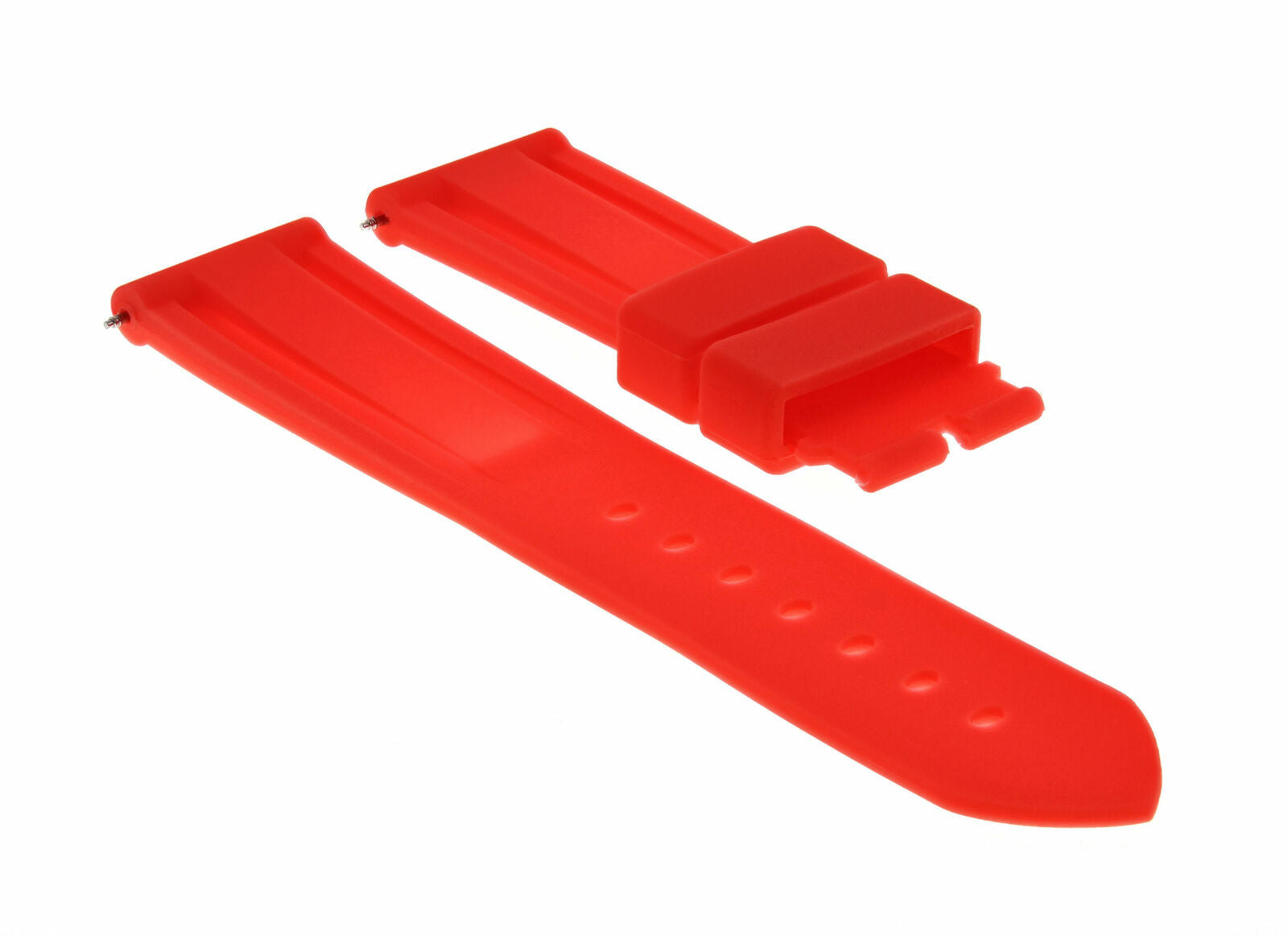 22MM RUBBER DIVER WATCH BAND FOR 40MM PANERAI WATCH  DEPLOYMENT BUCKLE CLASP RED