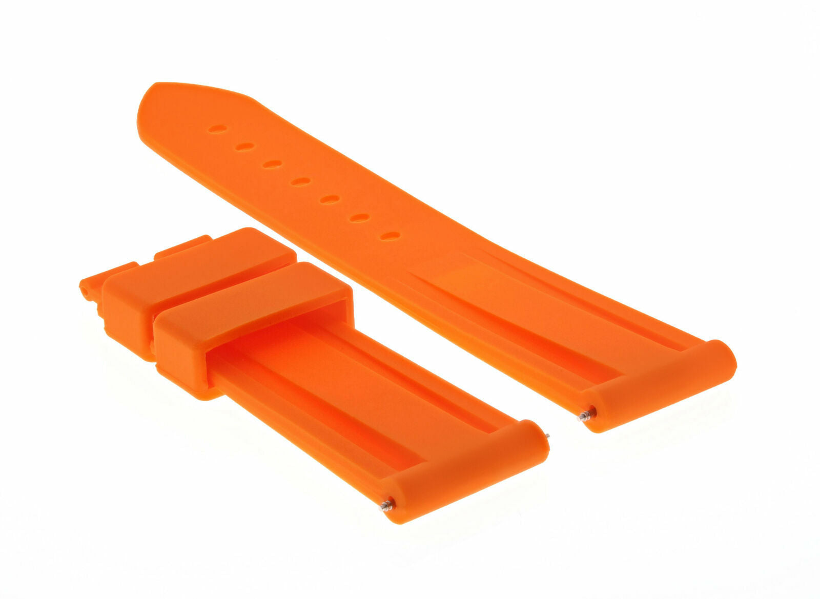 22MM RUBBER DIVER WATCH BAND DEPLOYMENT BUCKLE CLASP FOR 40MM PANERAI ORANGE