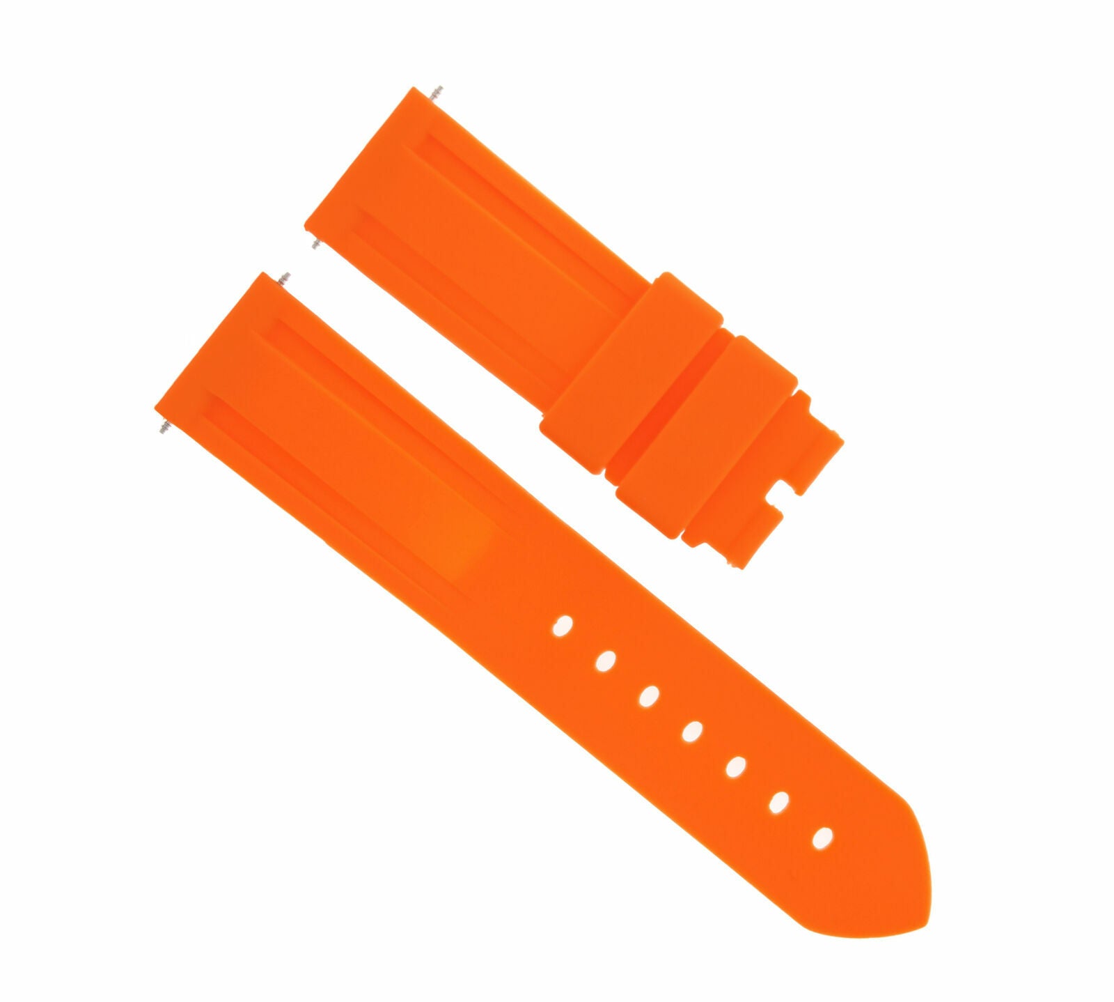 22MM RUBBER DIVER WATCH BAND DEPLOYMENT BUCKLE CLASP FOR 40MM PANERAI ORANGE