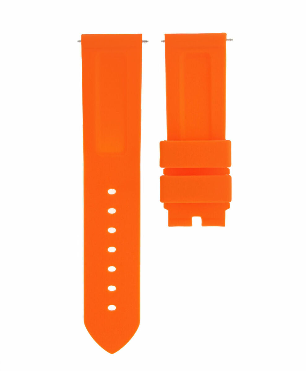 22MM RUBBER DIVER WATCH BAND DEPLOYMENT BUCKLE CLASP FOR 40MM PANERAI ORANGE