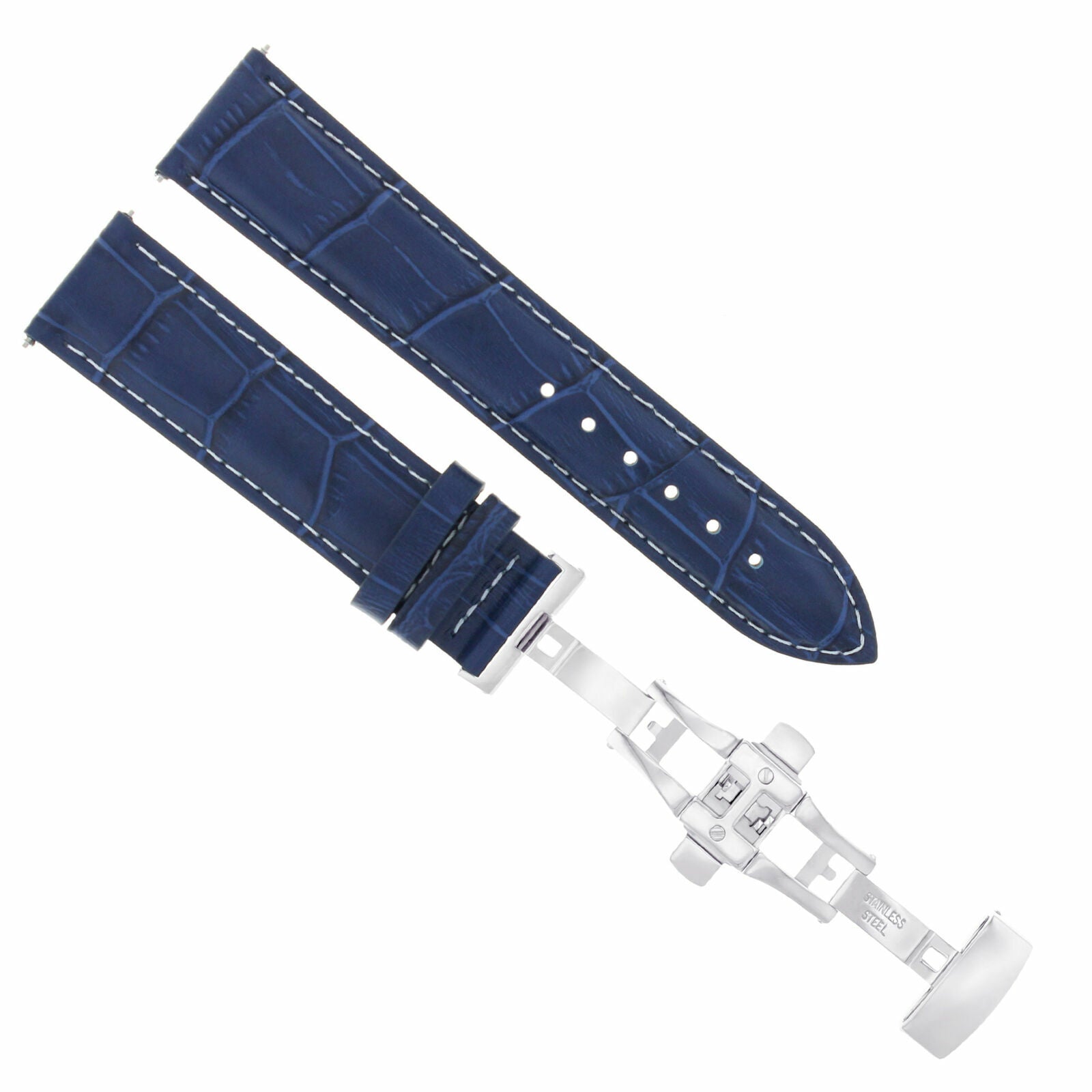 23MM LEATHER WATCH BAND FOR CITIZEN ECODRIVE BLUE ANGEL AT8020-03L WATCH BLUE WS