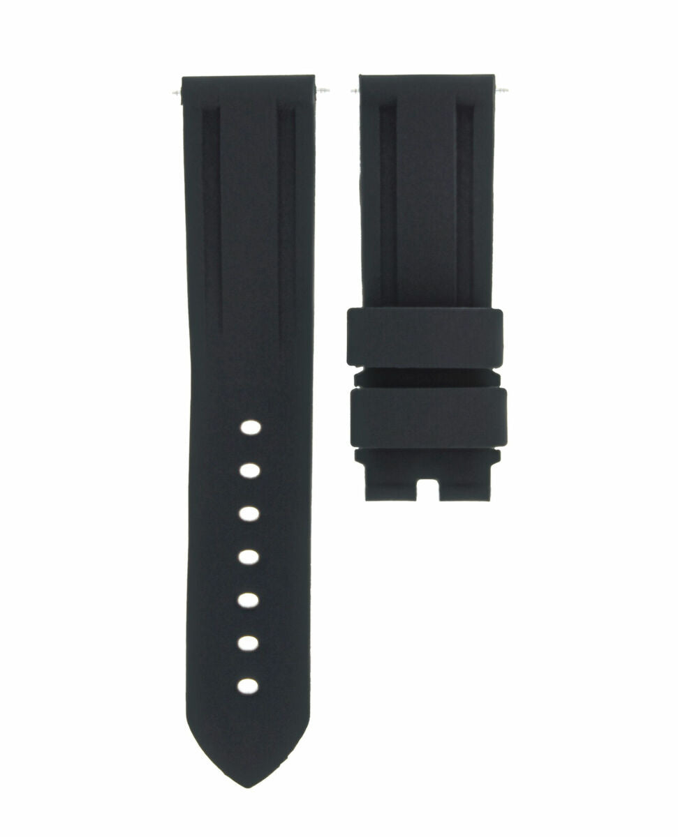 22MM - 24MM RUBBER DIVER STRAP BAND DEPLOYMENT CLASP BUCKLE FOR PANERAI BLACK