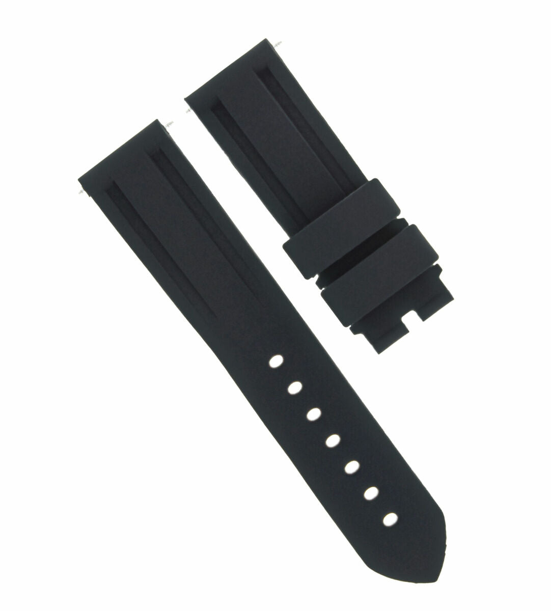 22MM - 24MM RUBBER DIVER STRAP BAND DEPLOYMENT CLASP BUCKLE FOR PANERAI BLACK