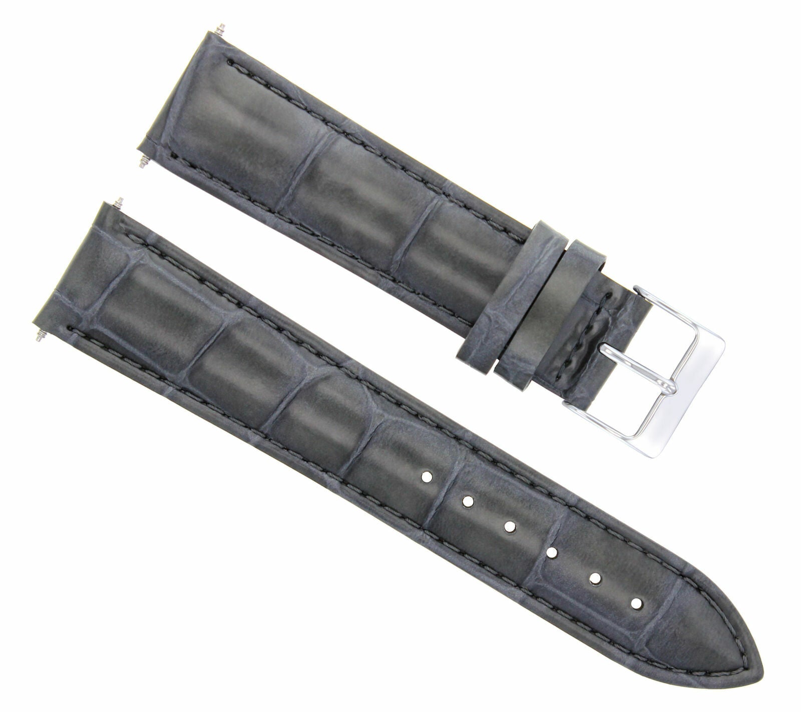 22MM LEATHER BAND STRAP FOR BREITLING NAVITIMER PILOT BENTELY  CHRONOMAT GREY