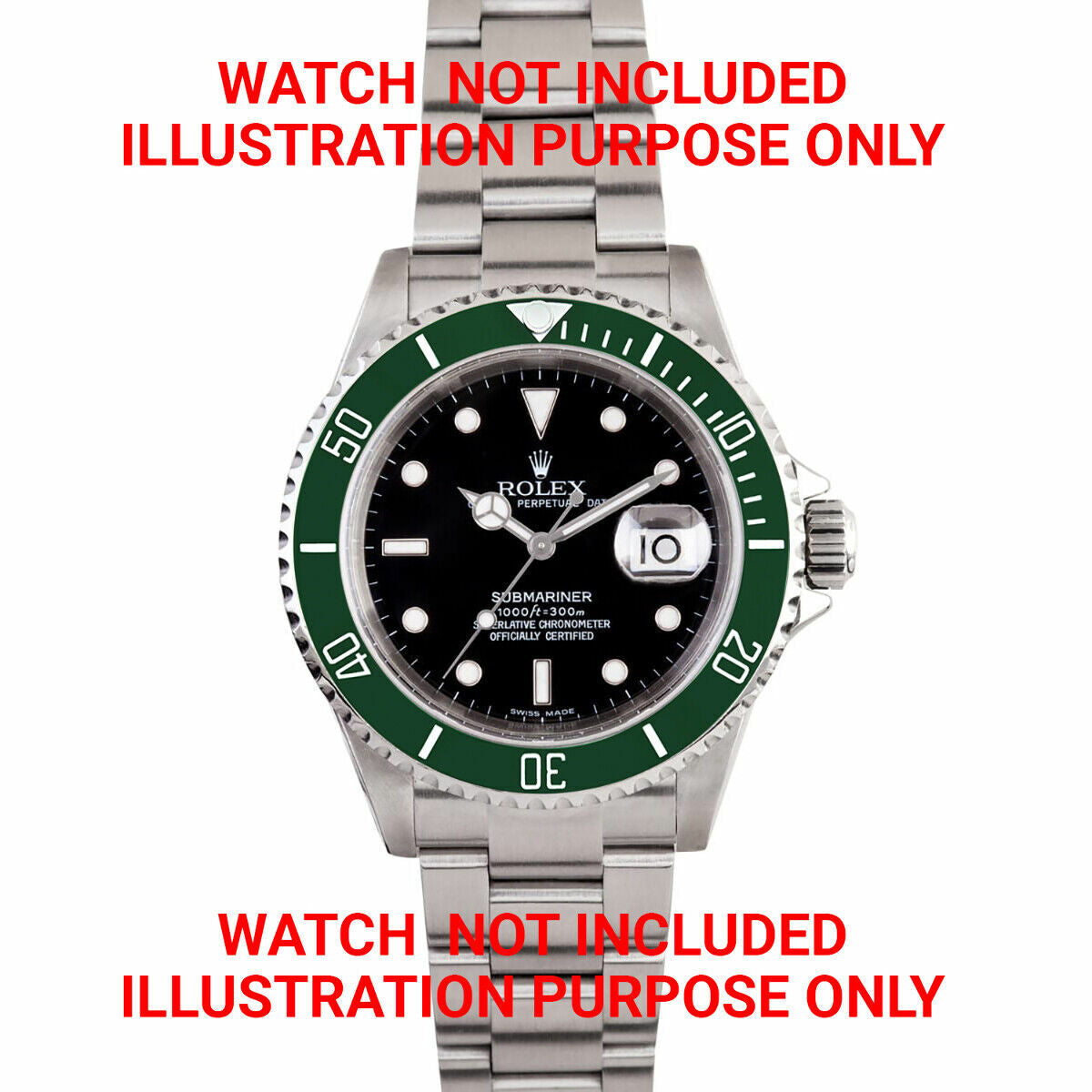 BEZEL INSERT CERAMIC FOR ROLEX SUBMARINER ENGRAVE KERMIT 11610 16800 16610 GREEN