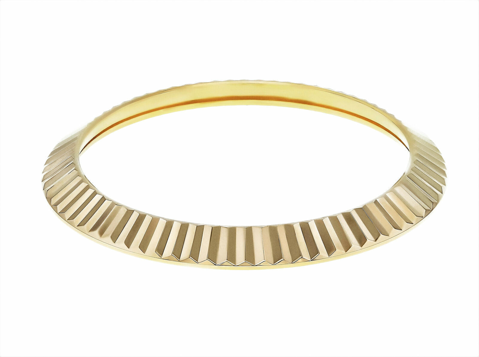 FLUTED  BEZEL FOR 41MM ROLEX DATEJUST II 116300, 116333, 116334 + GASKET GOLD