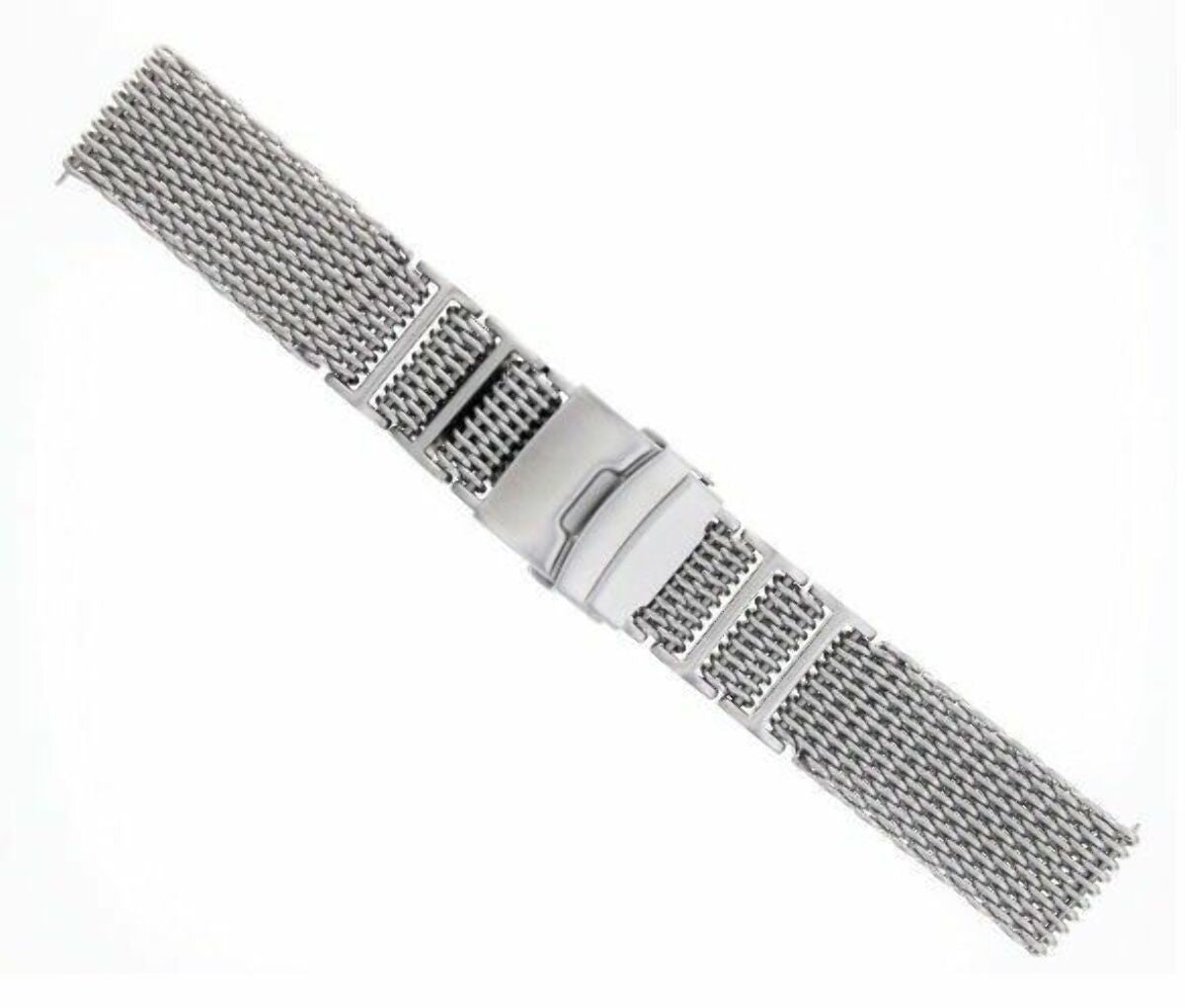 22MM SHARK MESH 4MM THICK WATCH BAND FOR SEIKO 7S26,SKX007,SKX009,SKX011 SHINY