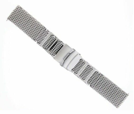 24MM GENUINE SHARK MESH 4MM THICK WATCH BAND H LINK BRACELET FOR 40MM PANERAI