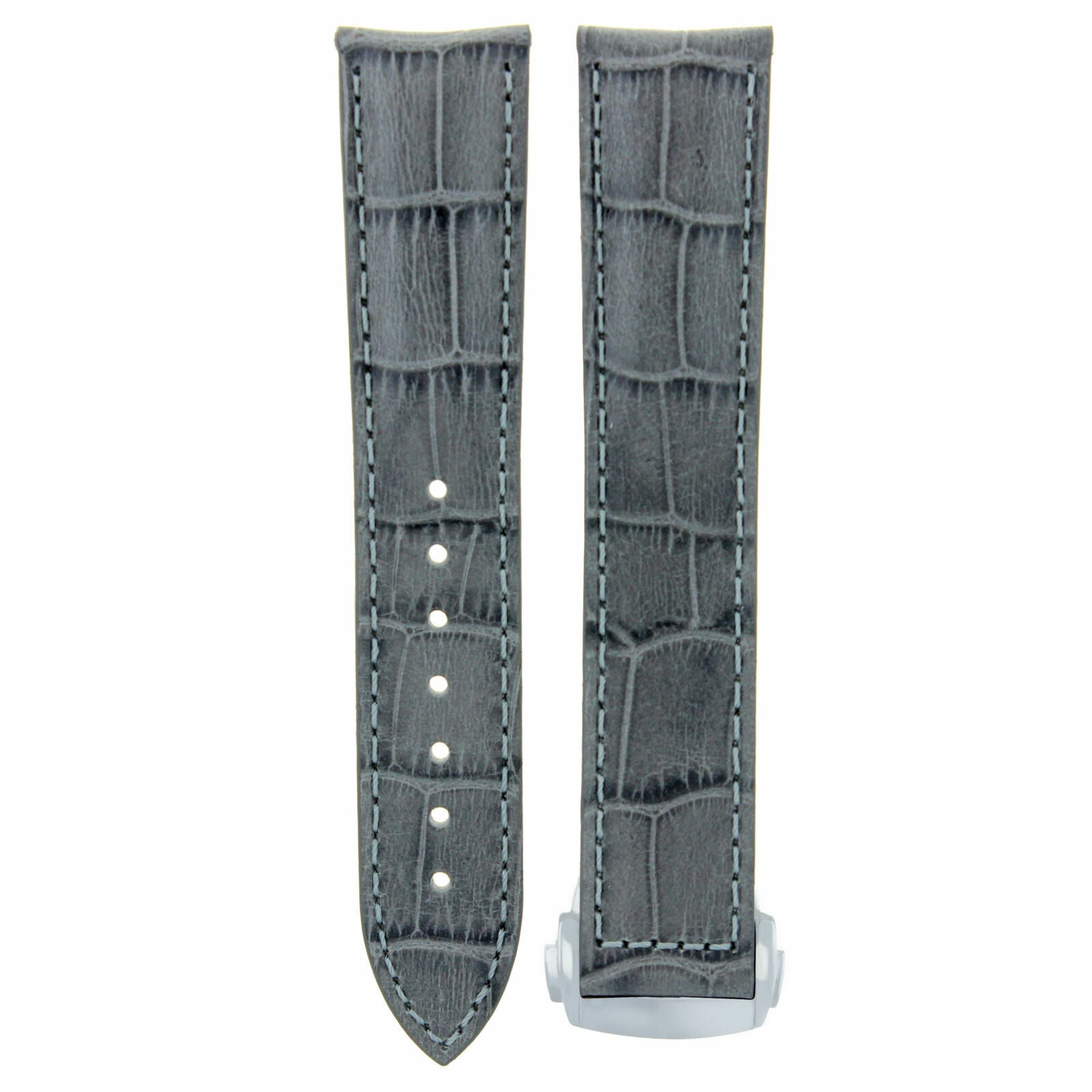 22MM LEATHER WATCH STRAP BAND FOR OMEGA SEAMASTER PLANET OCEAN GRAY