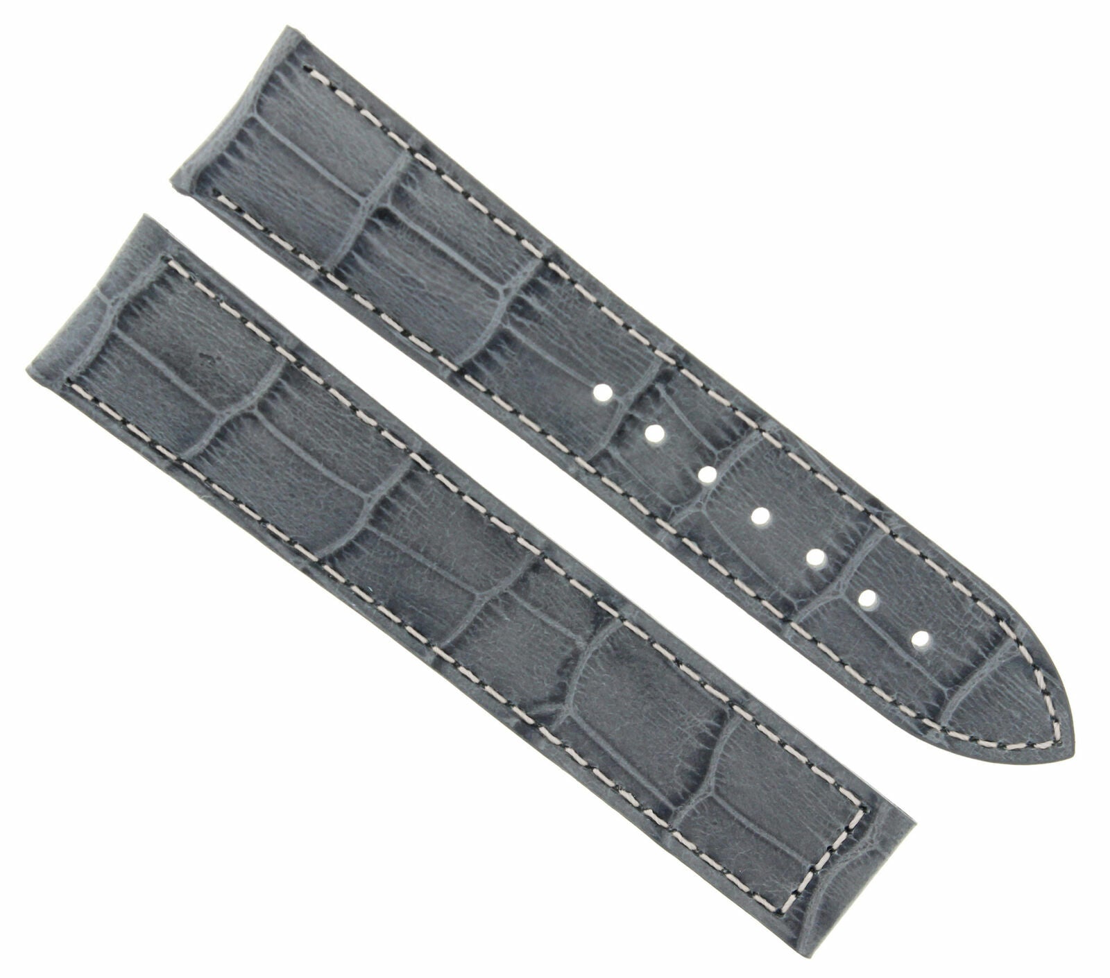 22MM LEATHER WATCH STRAP BAND CLASP FOR OMEGA SEAMASTER PLANET OCEAN GRAY WS