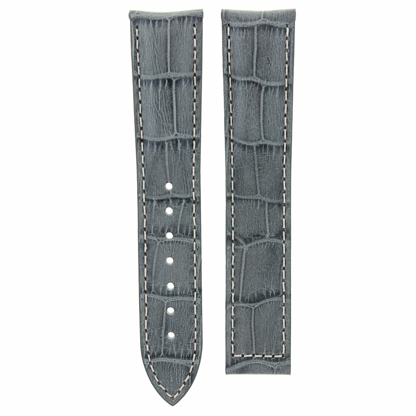 22MM LEATHER WATCH STRAP BAND CLASP FOR OMEGA SEAMASTER PLANET OCEAN GRAY WS