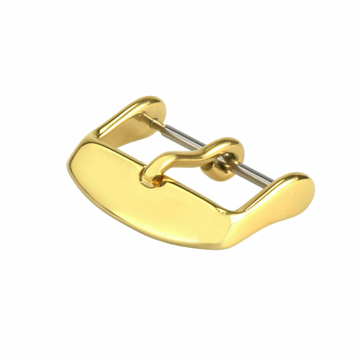 18MM WATCH BUCKLE CLASP PIN STYLE FOR LEATHER RUBBERWATCH BAND STRAP GOLD HEAVY