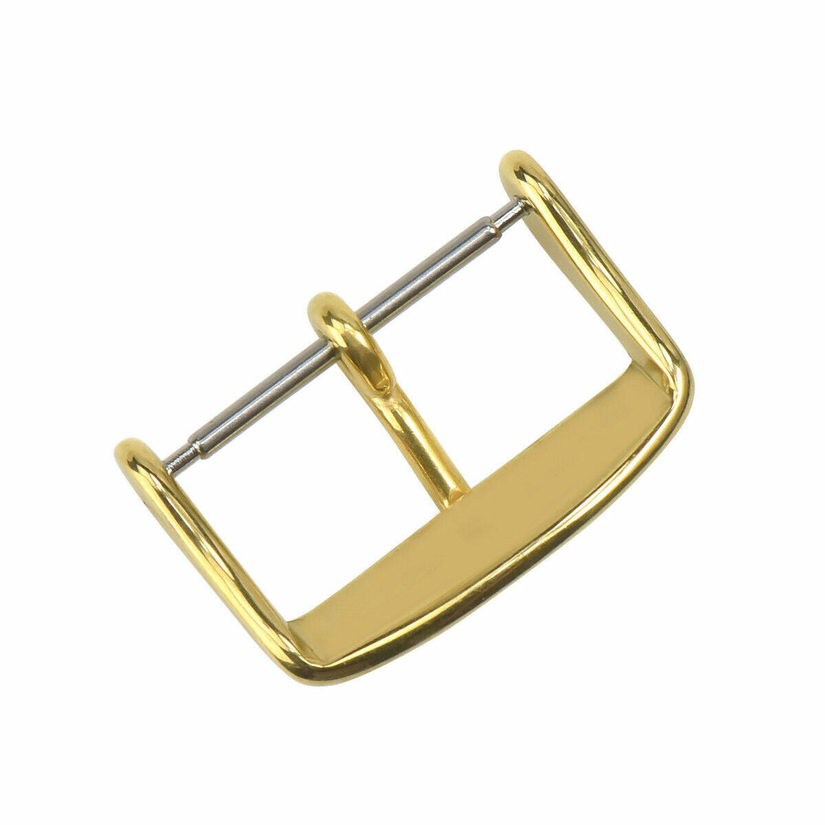 18MM WATCH BUCKLE CLASP PIN STYLE FOR LEATHER RUBBERWATCH BAND STRAP GOLD HEAVY
