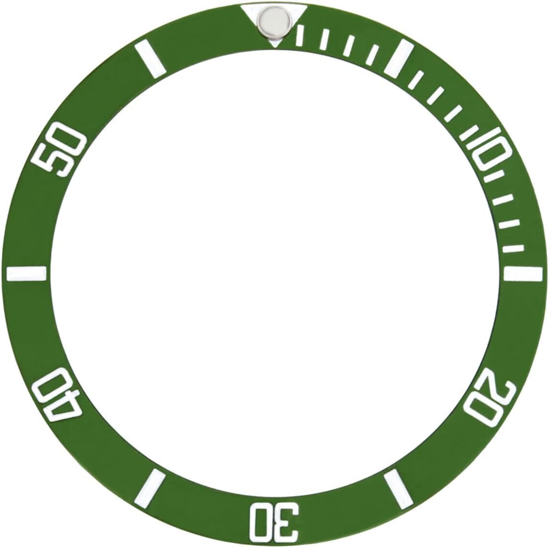 (V-0709) REPLACEMENT BEZEL INSERT GREEN FOR WATCH 37.40MM X 30.70MM