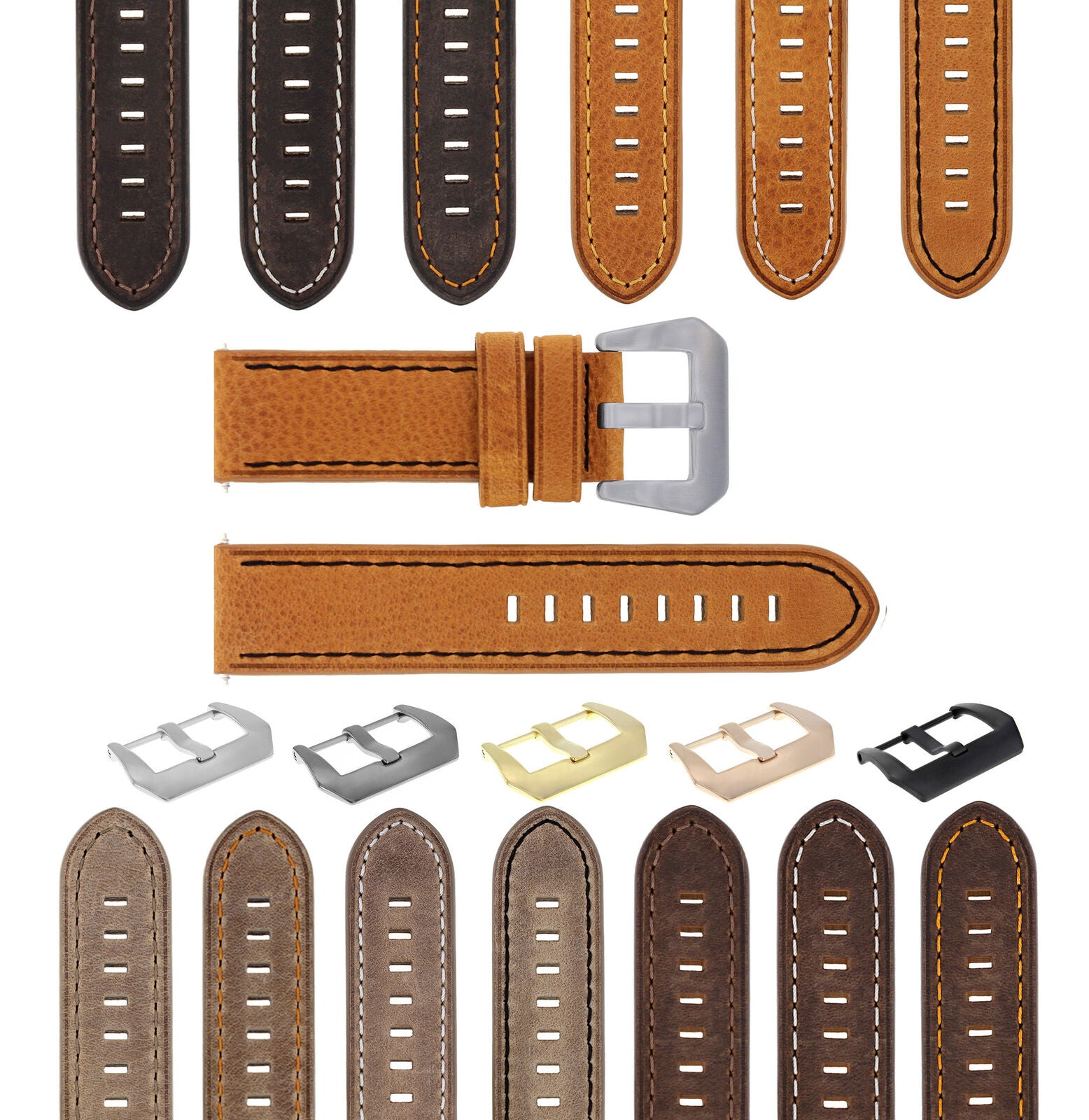 20-22-24MM LEATHER WATCH BAND STRAP FOR BREITLING CHRONOMAT BENTLEY COLT WATCH