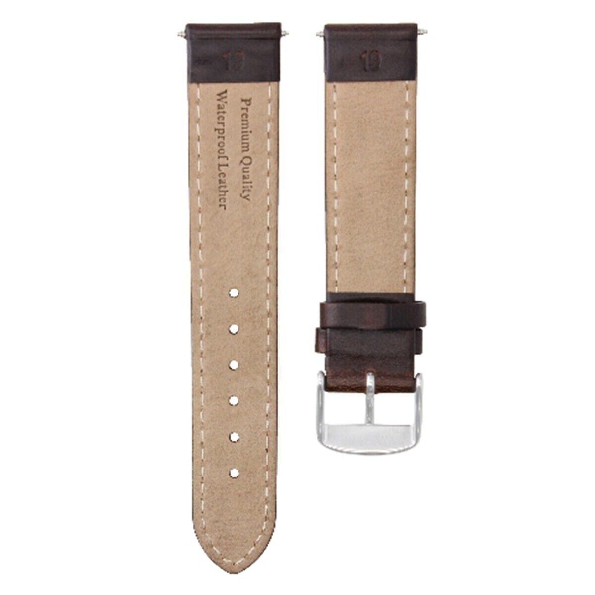 18MM SMOOTH LEATHER WATCH STRAP BAND FOR IWC PILOT PORTUGUESE TOP GUN D/BROWN WS