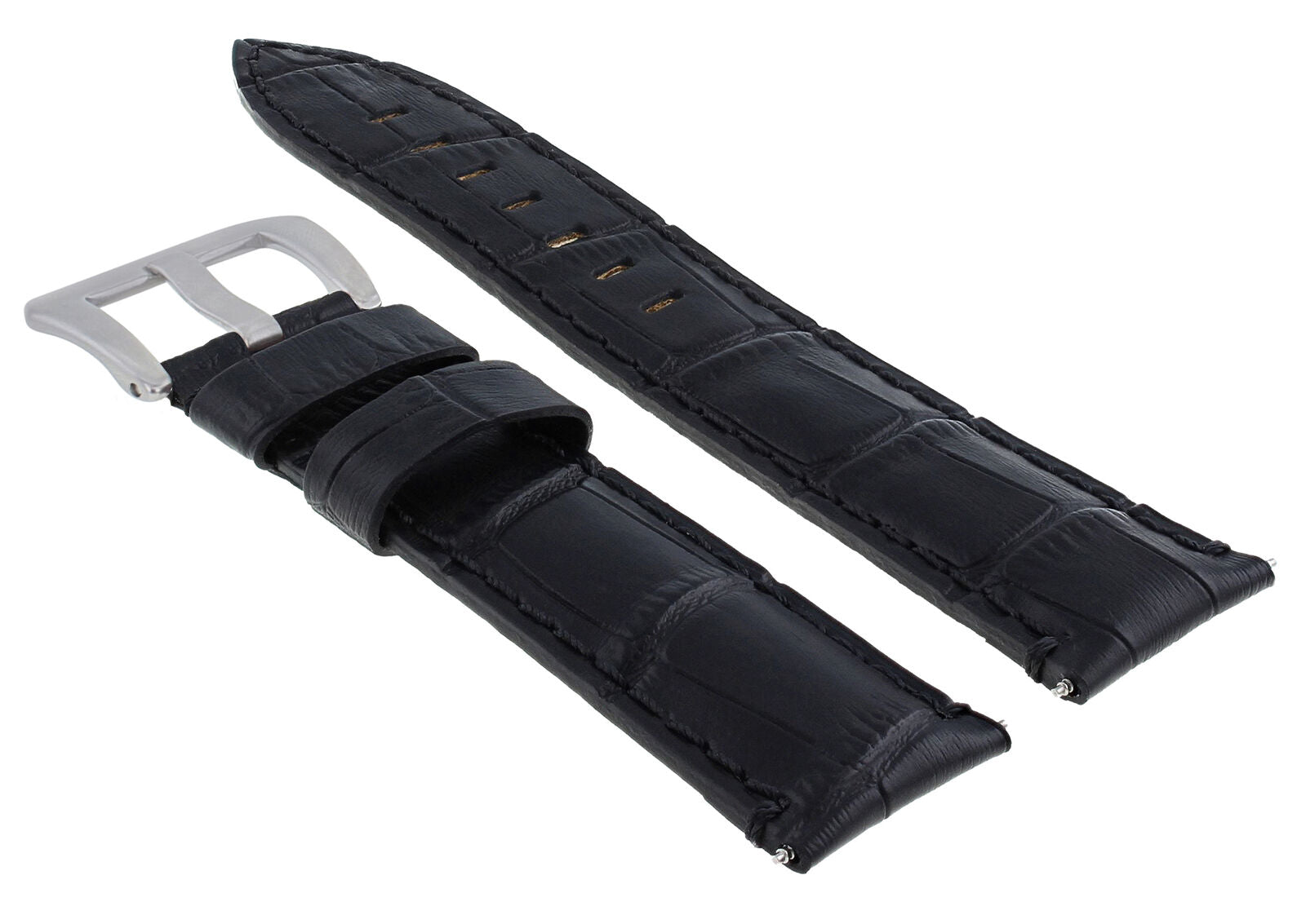 22MM GENUINE LEATHER WATCH BAND STRAP FOR ANONIMO SAILOR WATCH BLACK