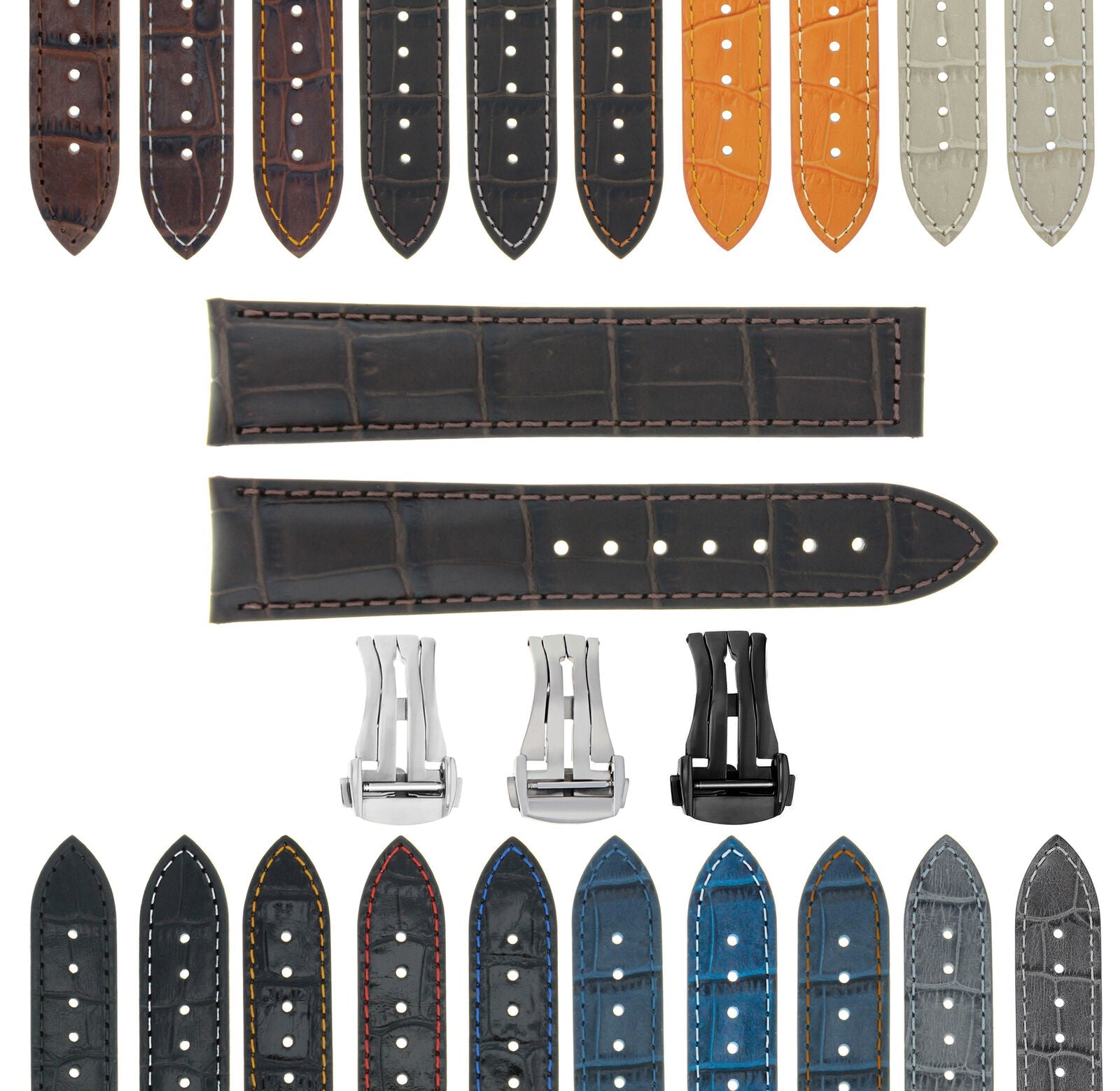 GENUINE LEATHER WATCH BAND STRAP FOR BREITLING WATCH - 19MM