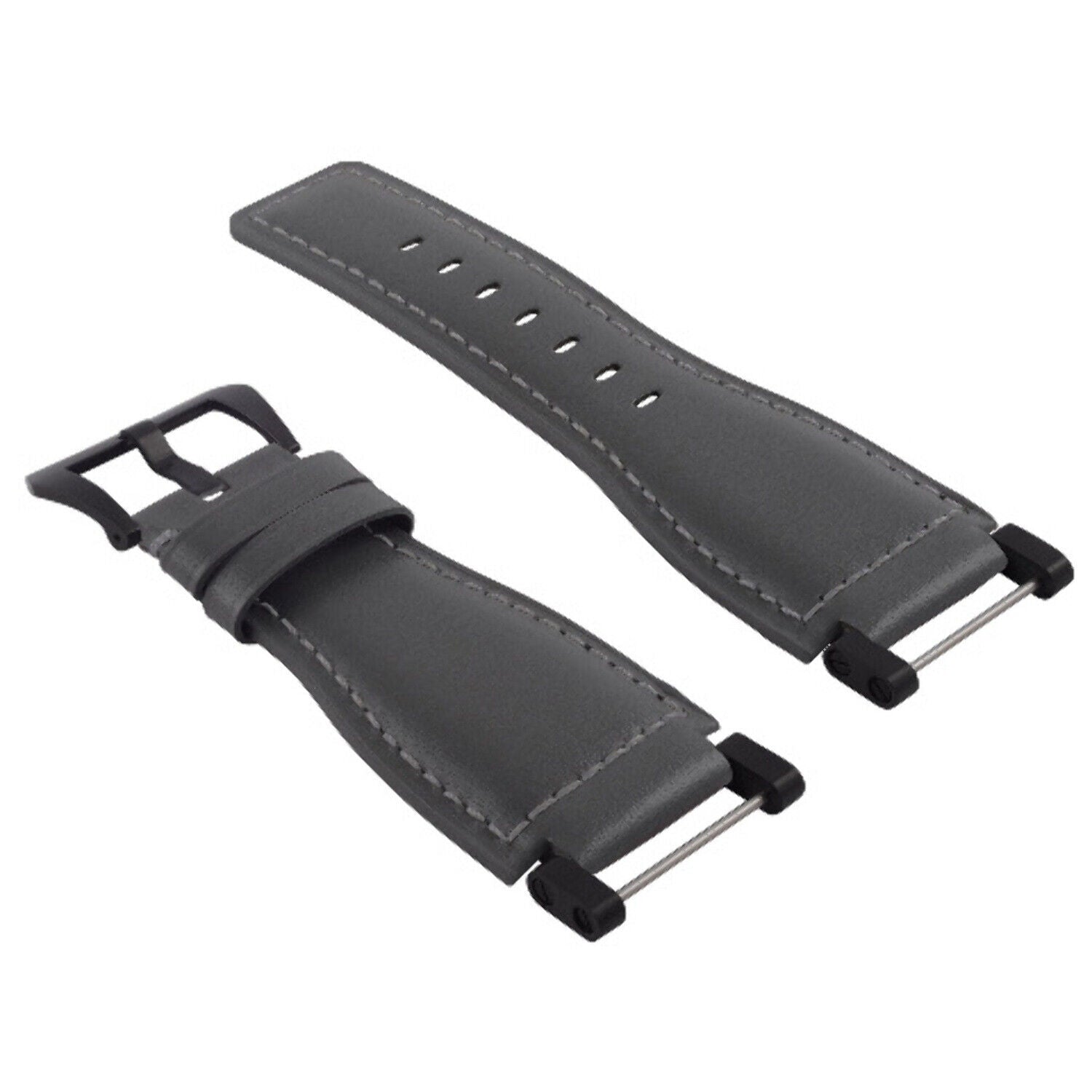 24MM SUUNTO CORE REPLACEMENT SMOOTH LEATHER WATCH BAND STRAP + BLACK PVD ADAPTER