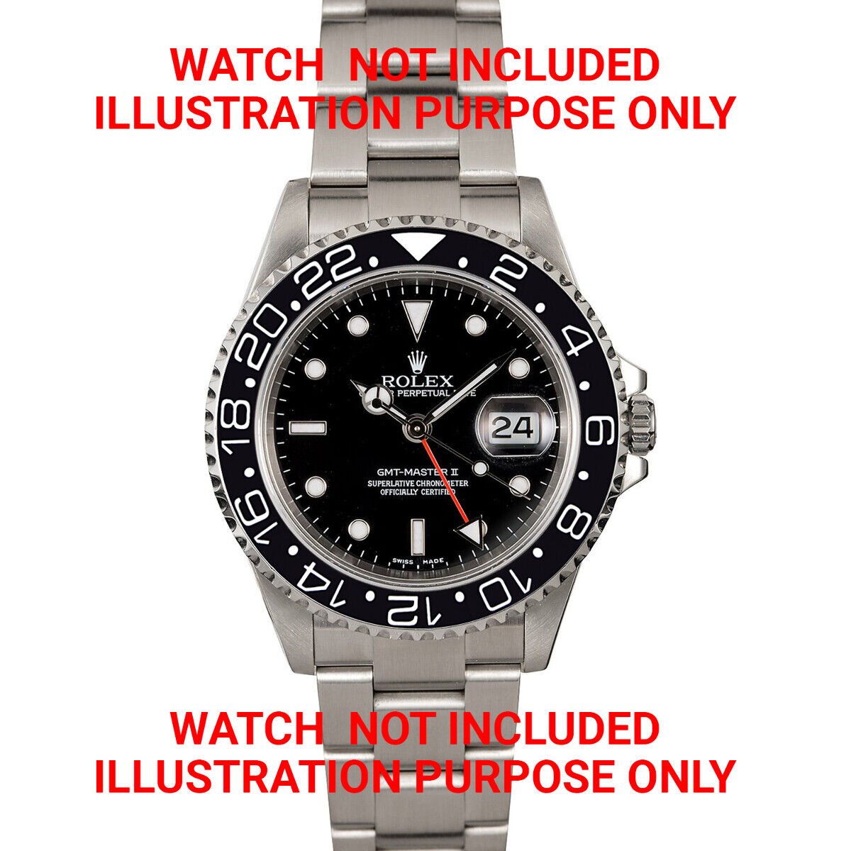 BEZEL INSERT CERAMIC FOR 40MM INVICTA 8926 GMT PRO DIVER WATCH SILVER FONT BLACK