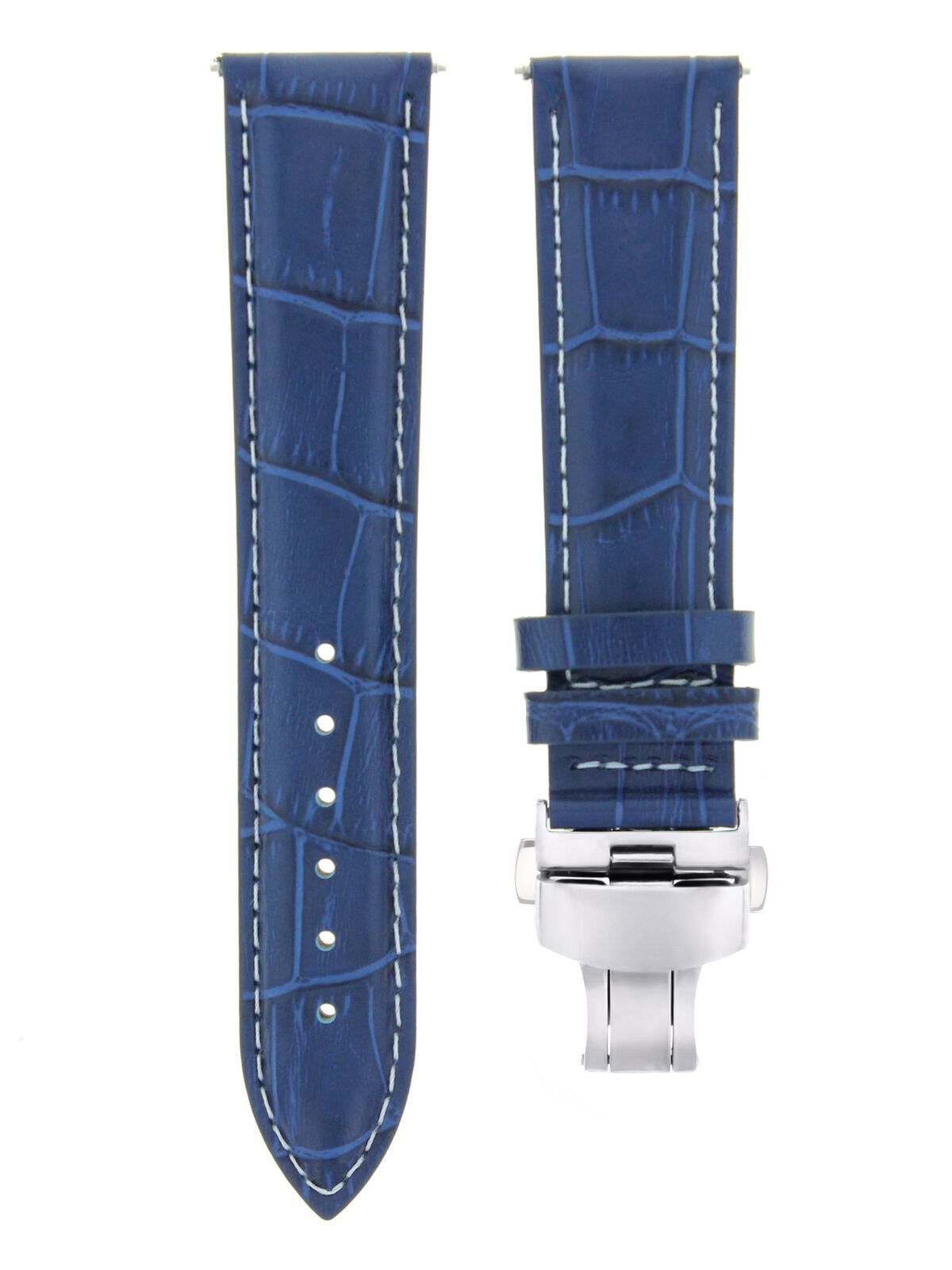 LEATHER WATCH BAND STRAP FOR OMEGA SEAMASTER + CLASP - 21 MM