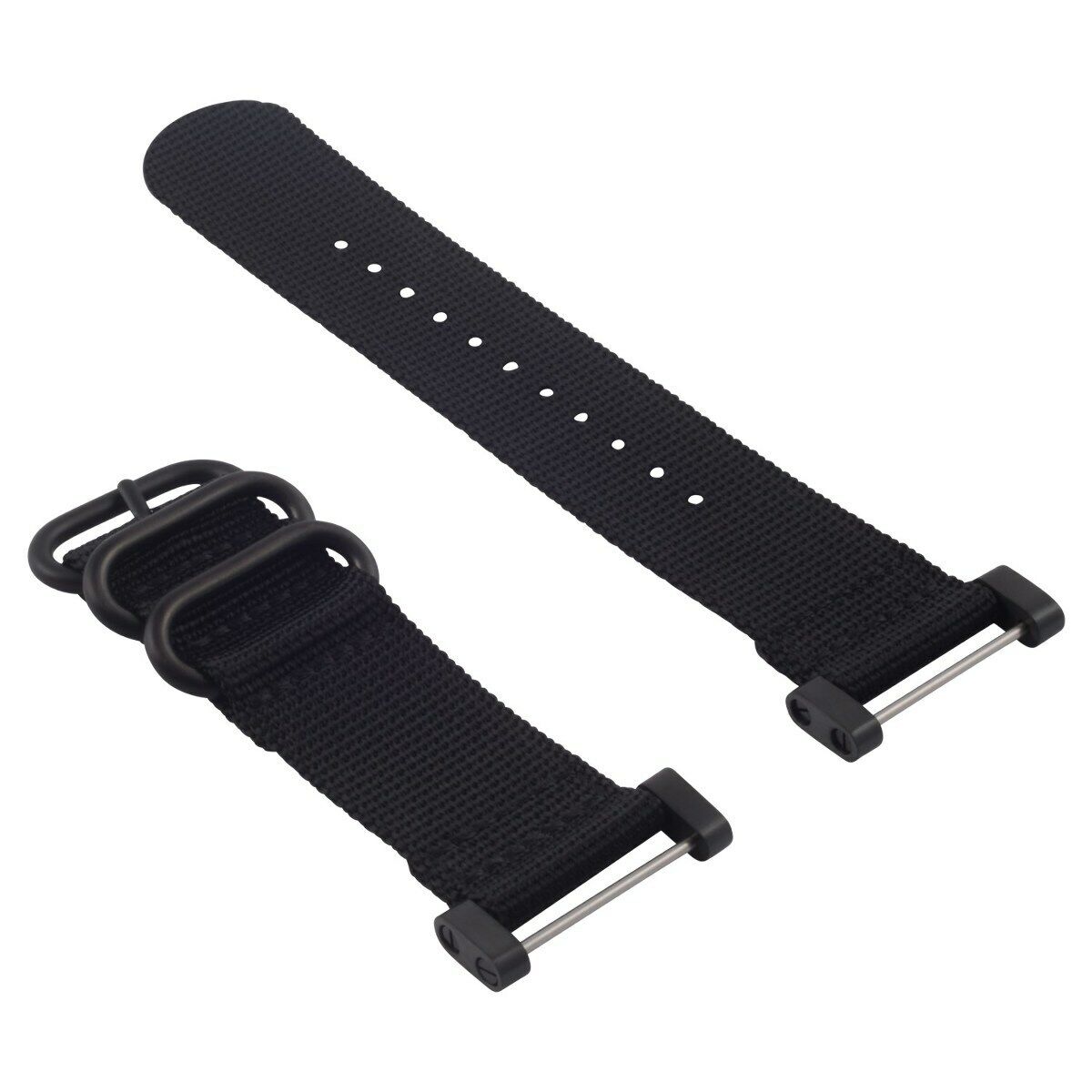 SUUNTO CORE BLACK NYLON STRAP DIVER WATCH BAND LUGS ADAPTER SET BLACK PVD RINGS