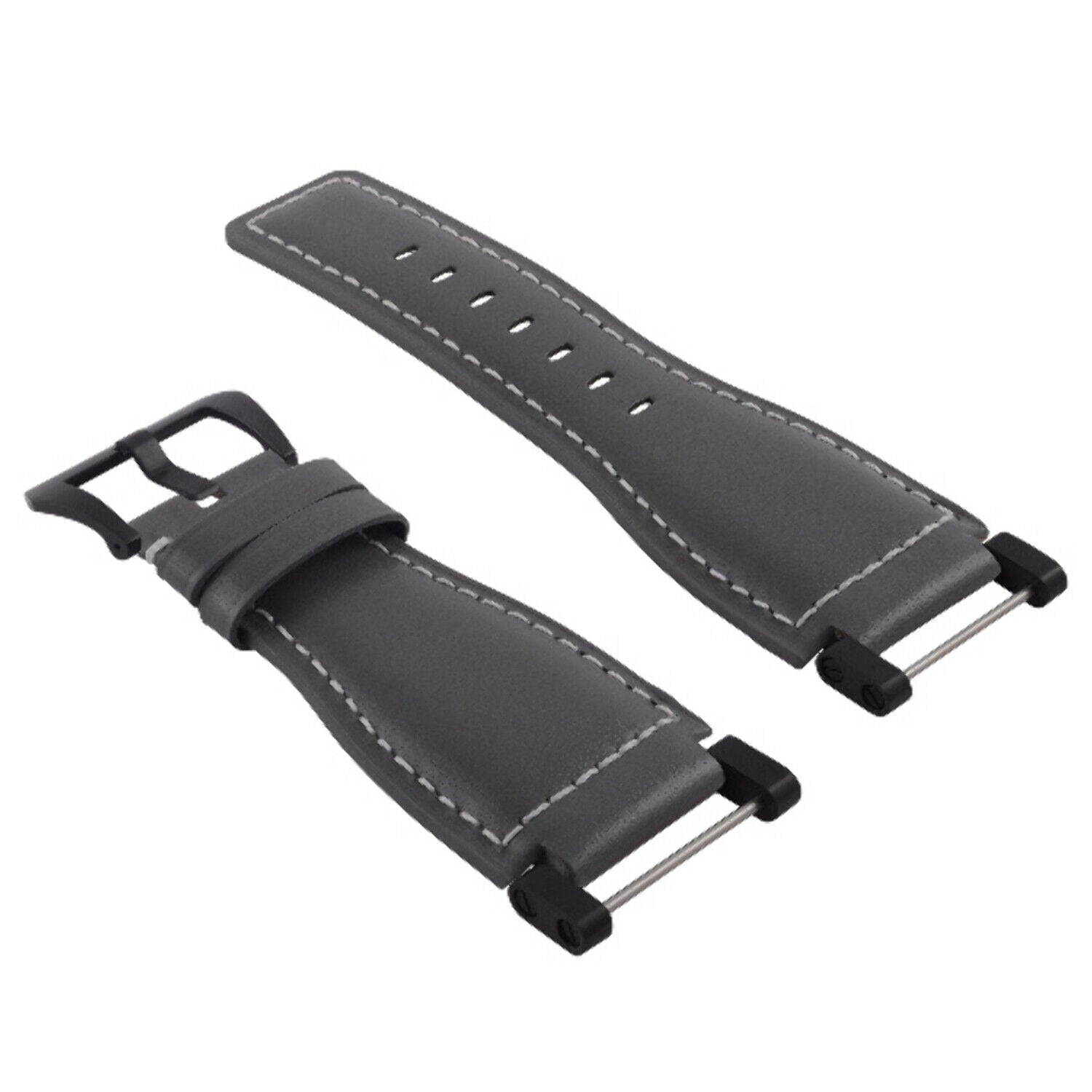 24MM SUUNTO CORE REPLACEMENT SMOOTH LEATHER WATCH BAND STRAP + BLACK PVD ADAPTER